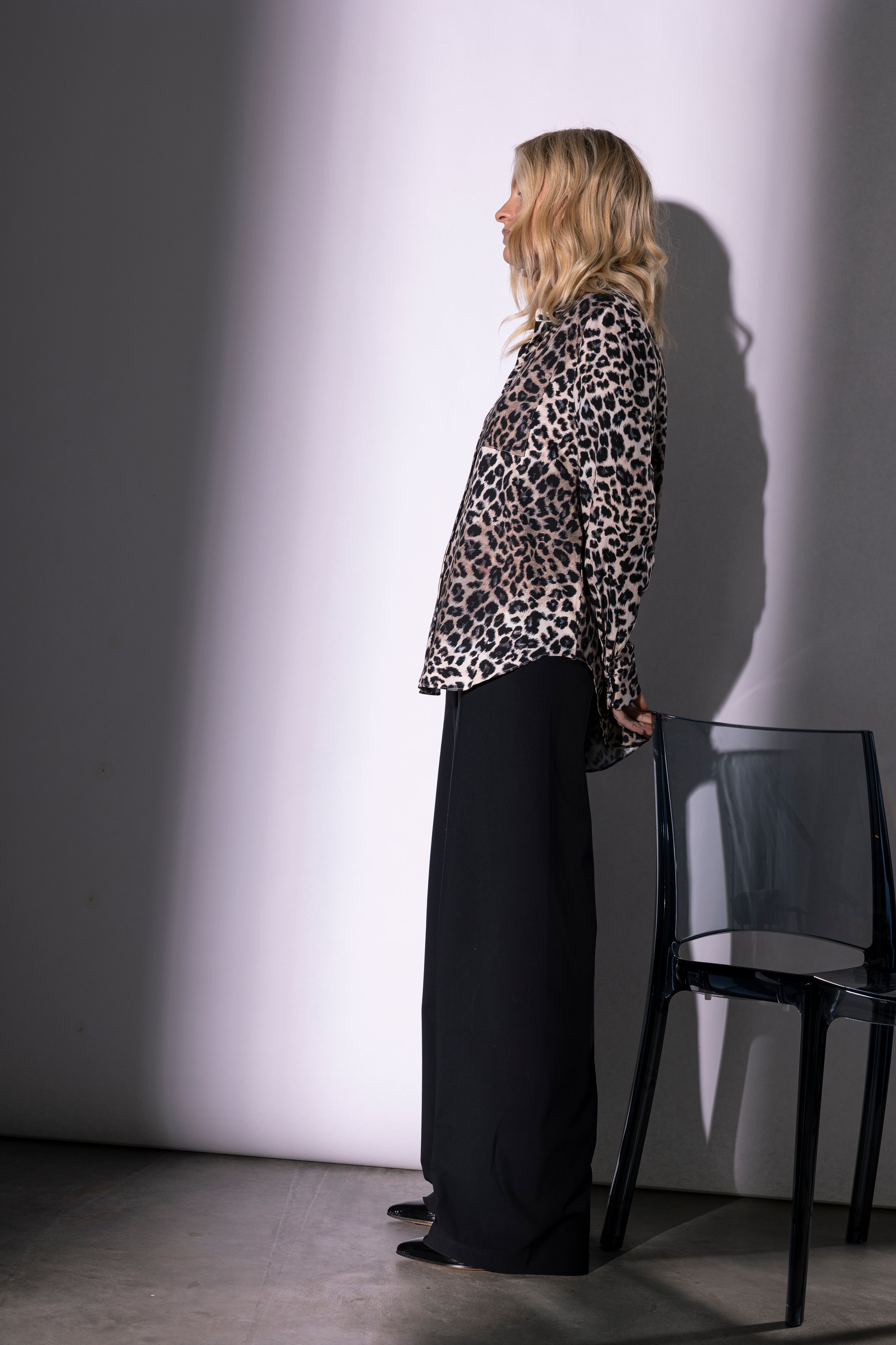 Bluse A-Linie Leoprint