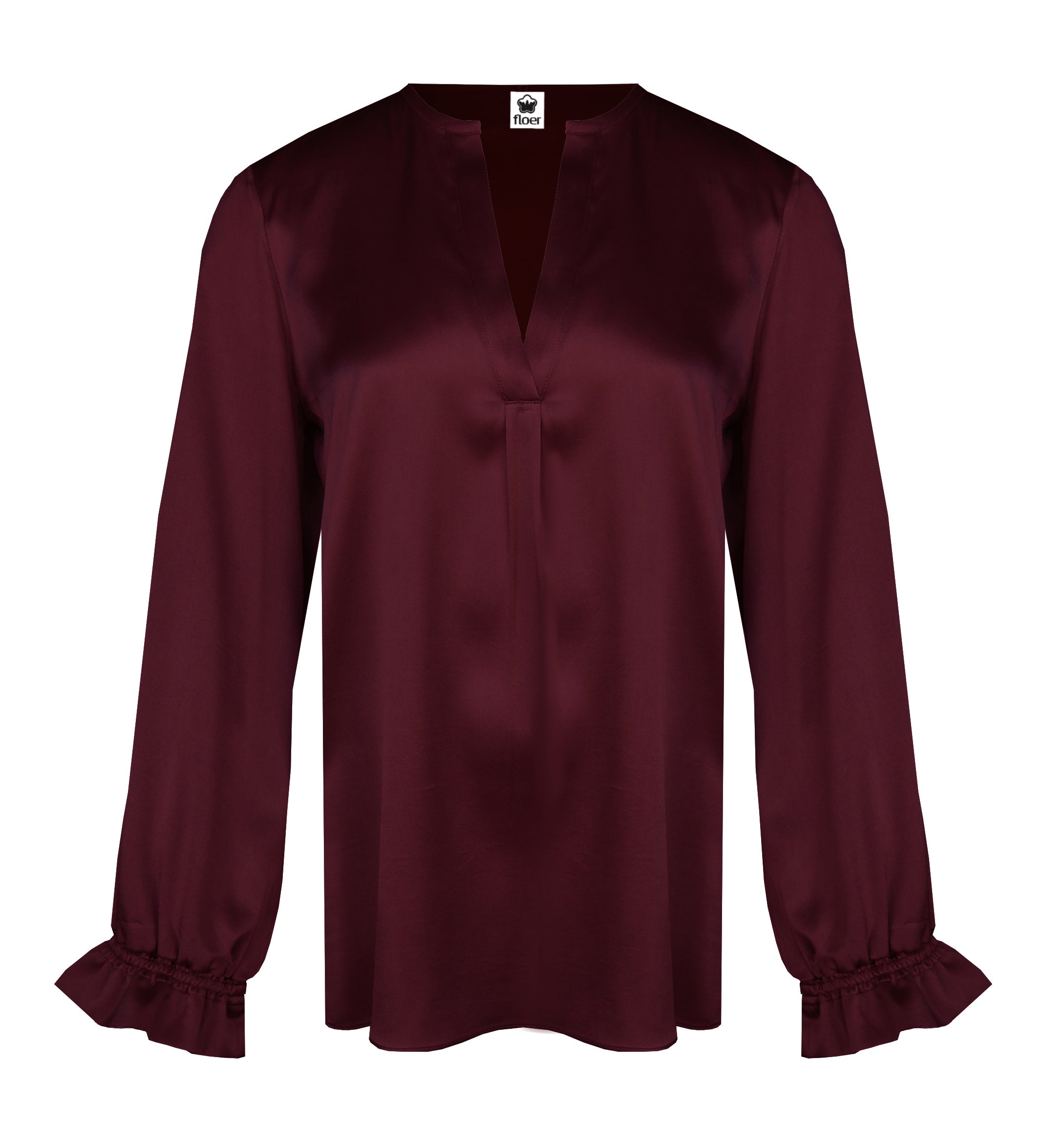 Seidenbluse mit besonderer Manschette,berry