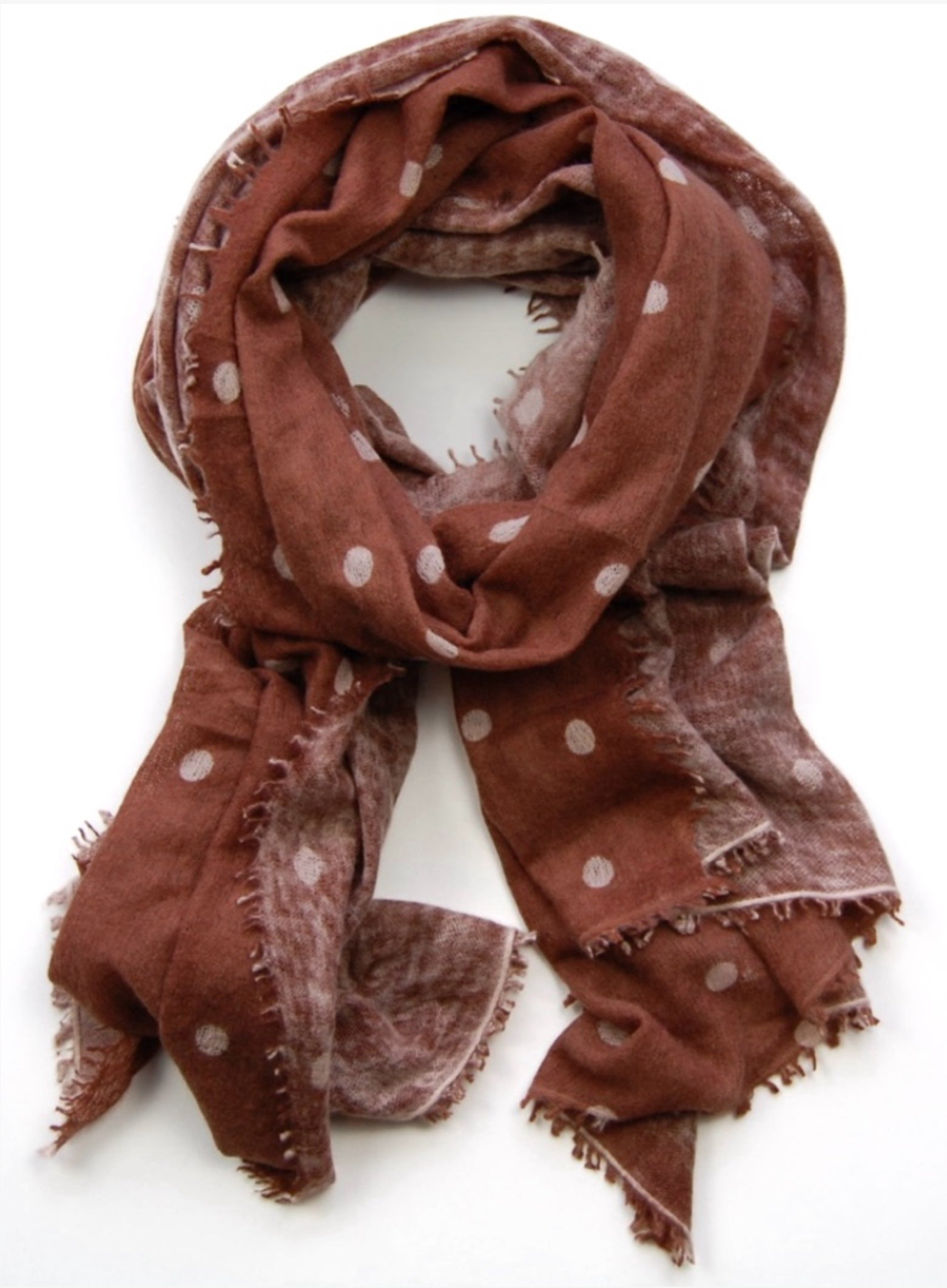 Handgefertigter Kaschmir Schal Polka dots