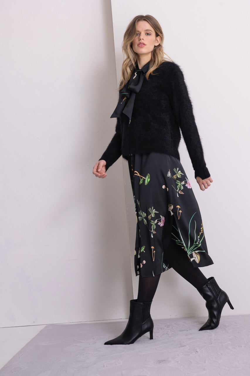 Hemdblusenkleid Viskosesatin mit Stretch