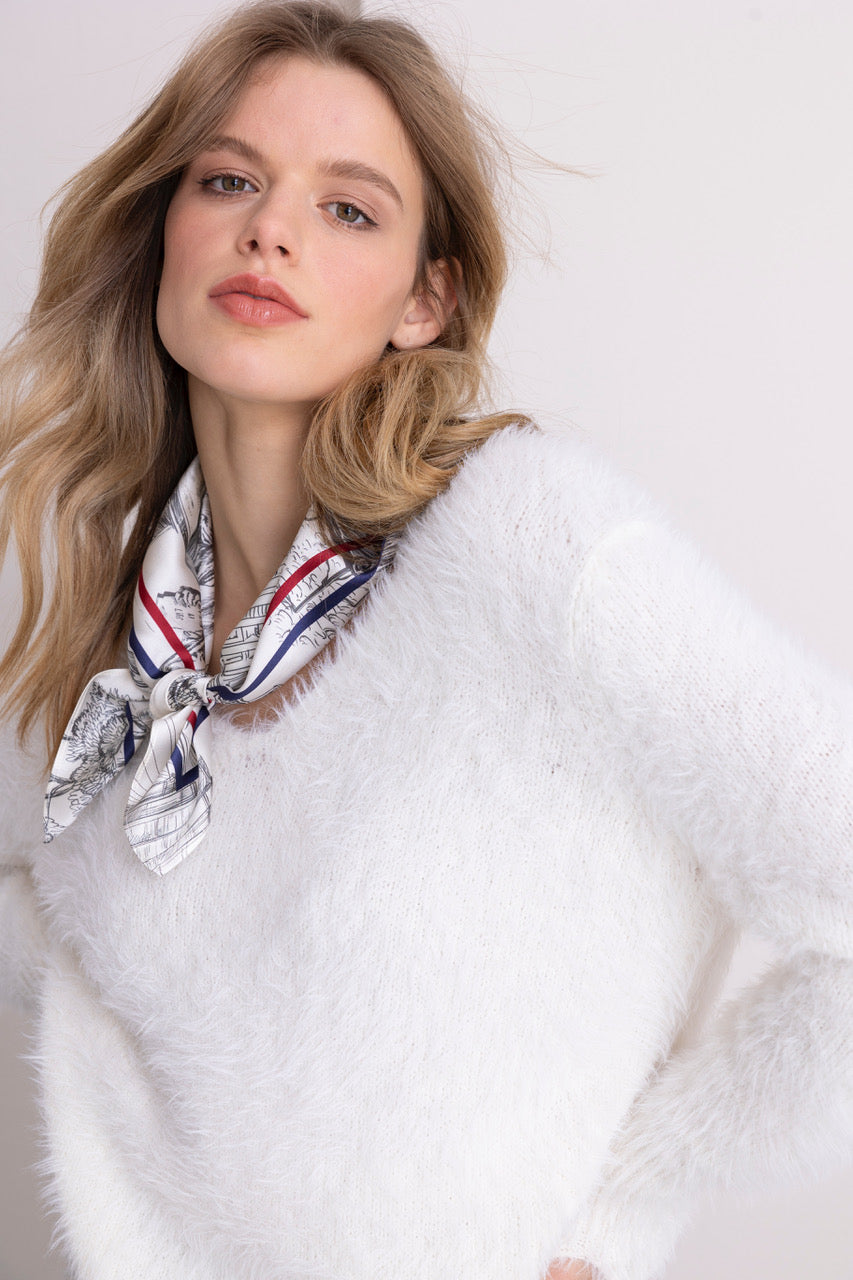 Pullover Fancy Haarige Optik pink