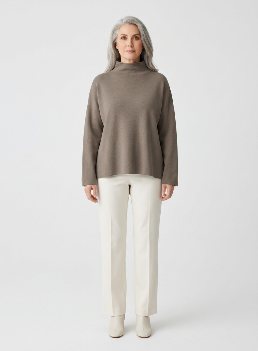 Lässiger Pullover Turtle Neck olive