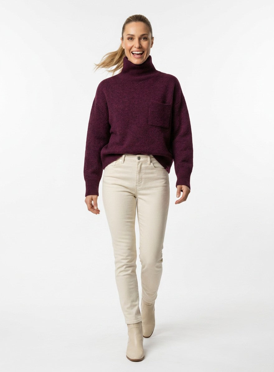 Pullover Stehkragen bordeaux