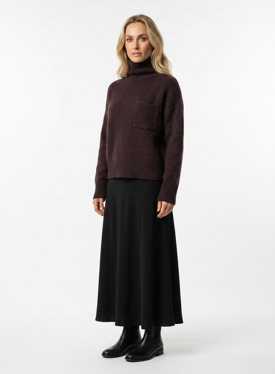 Pullover Stehkragen schoko