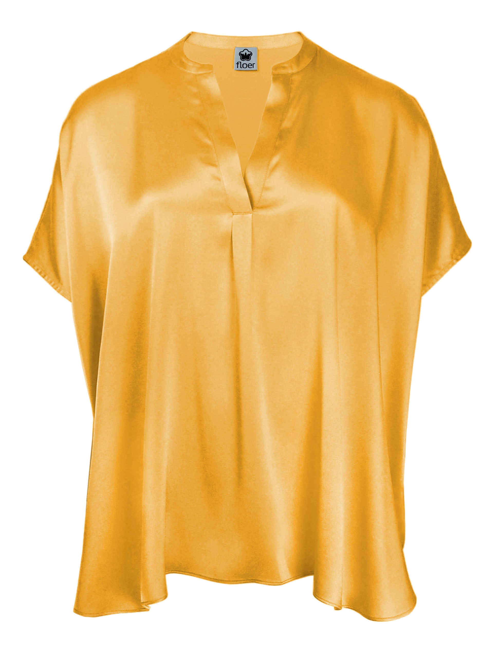 Weites Viscosesshirt - mimose- satinoptik