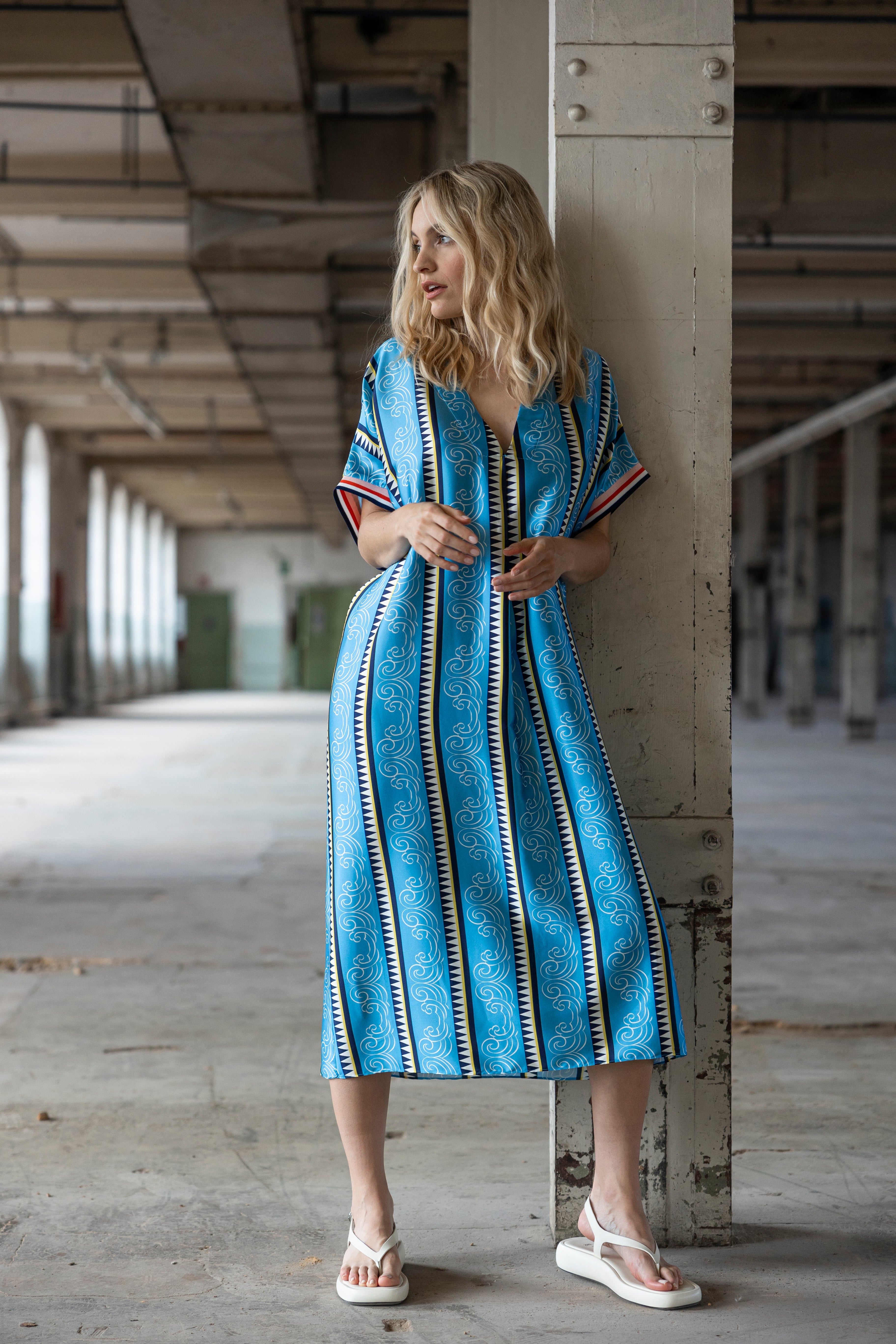 Kaftankleid Print Wave