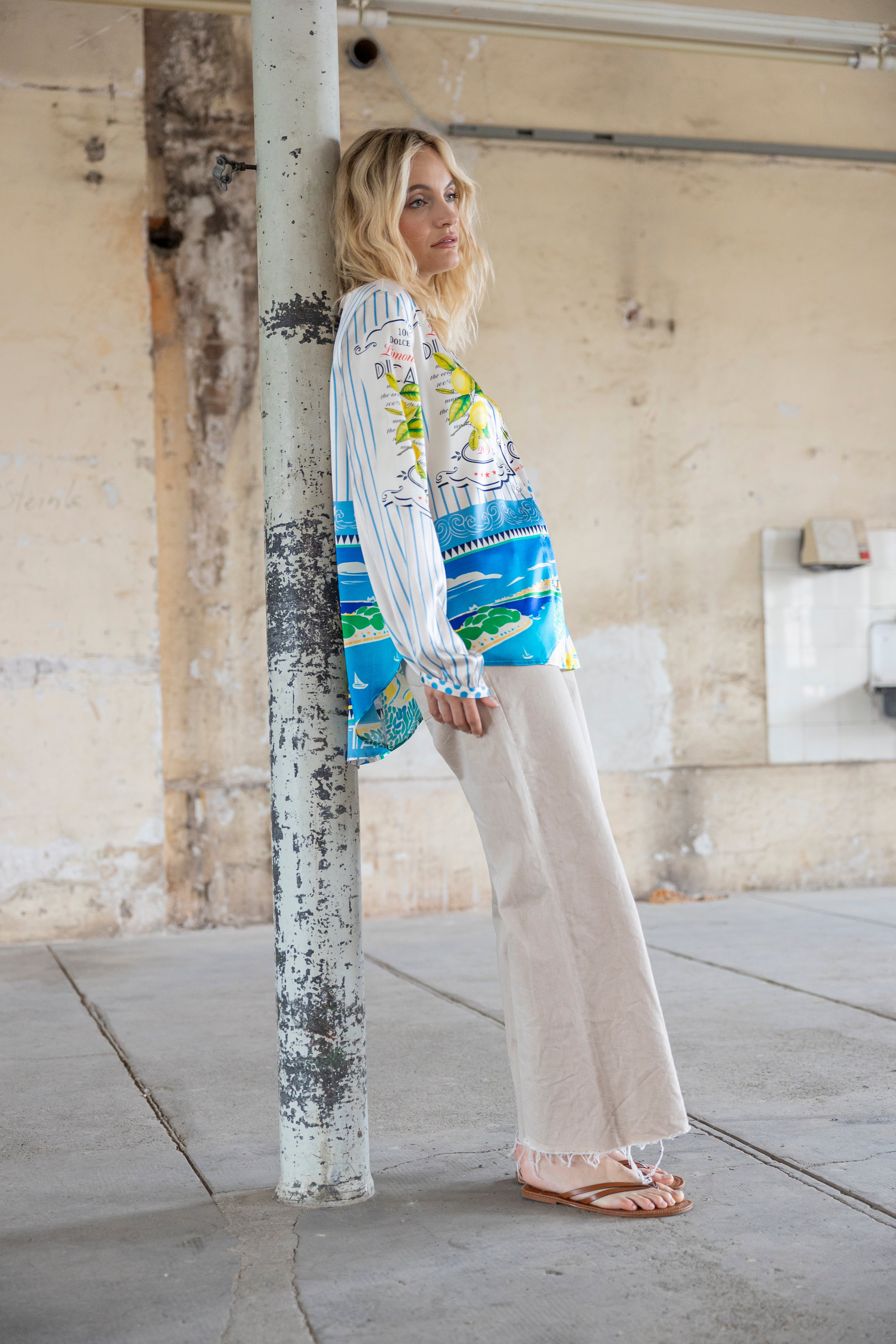 Seidenbluse mit Print Vita