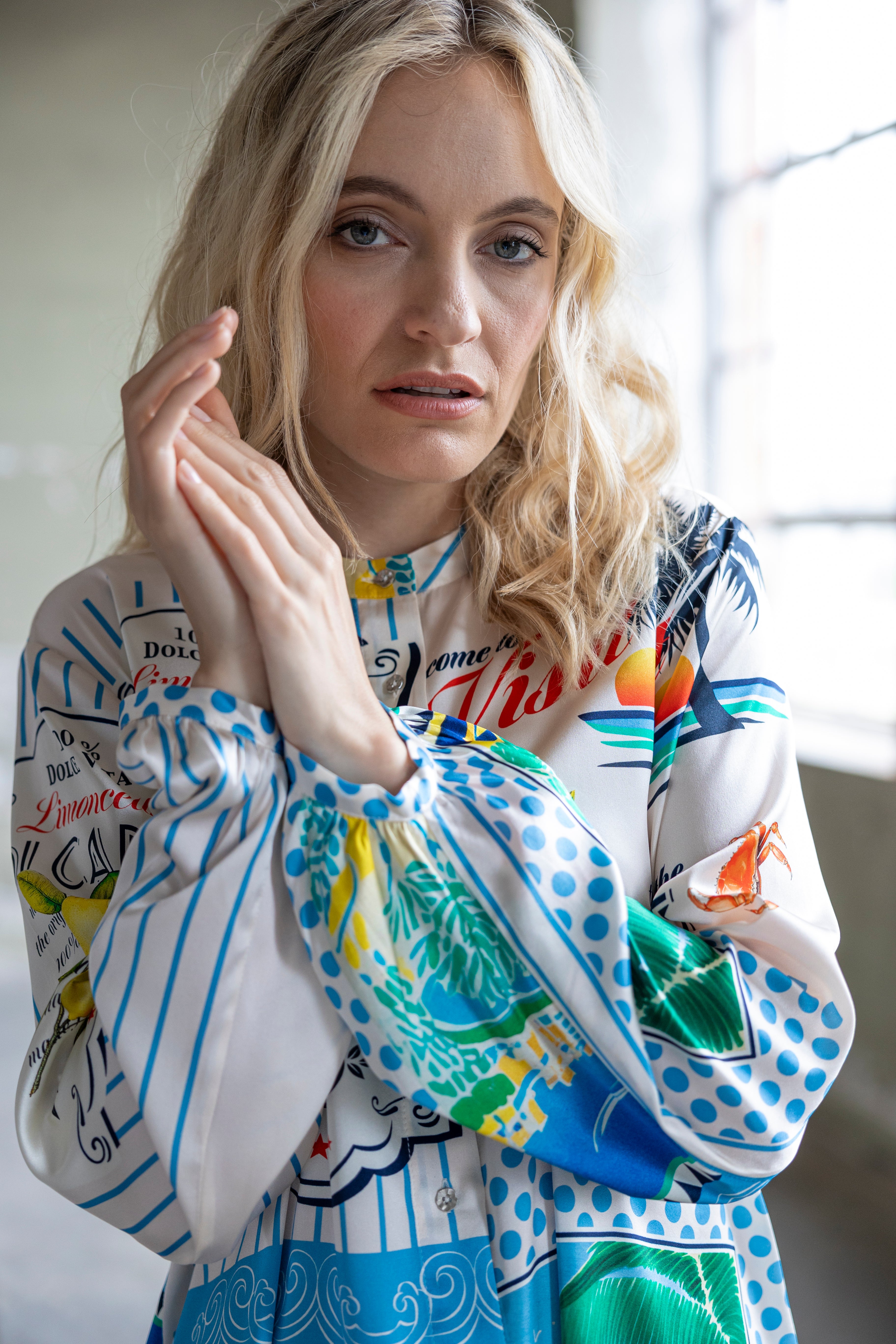 Seidenbluse mit Print Vita