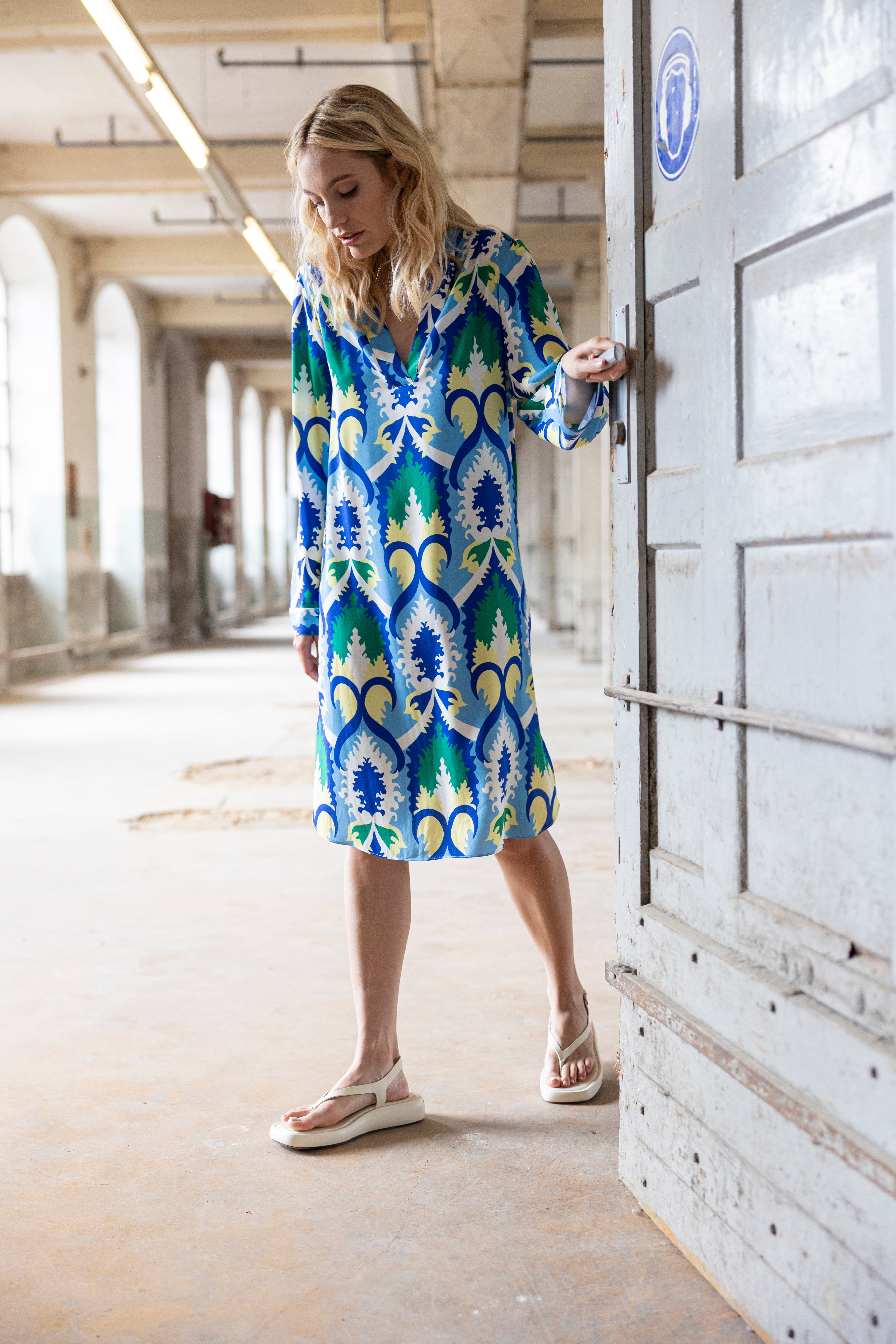 Tunikakleid Viskose mit Ornamentprint