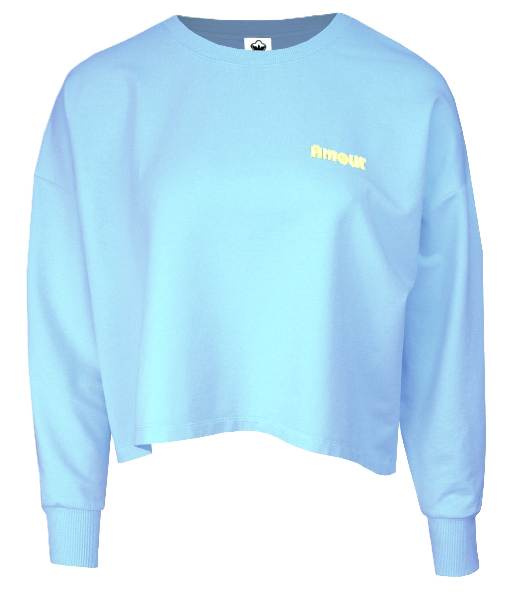 kastiges, kurzes Sweatshirt bluish