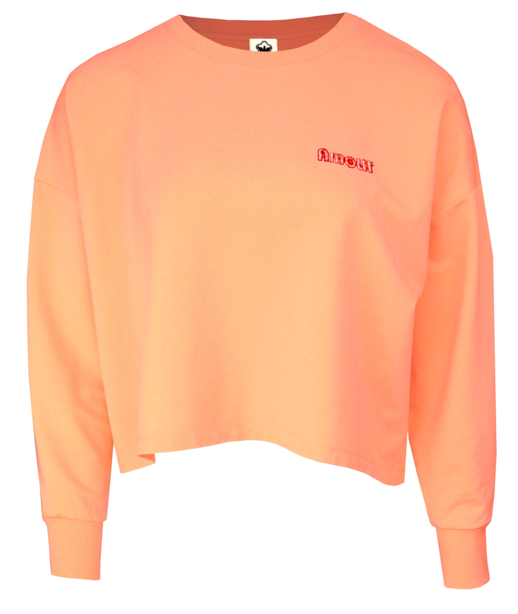 kastiges, kurzes Sweatshirt coral