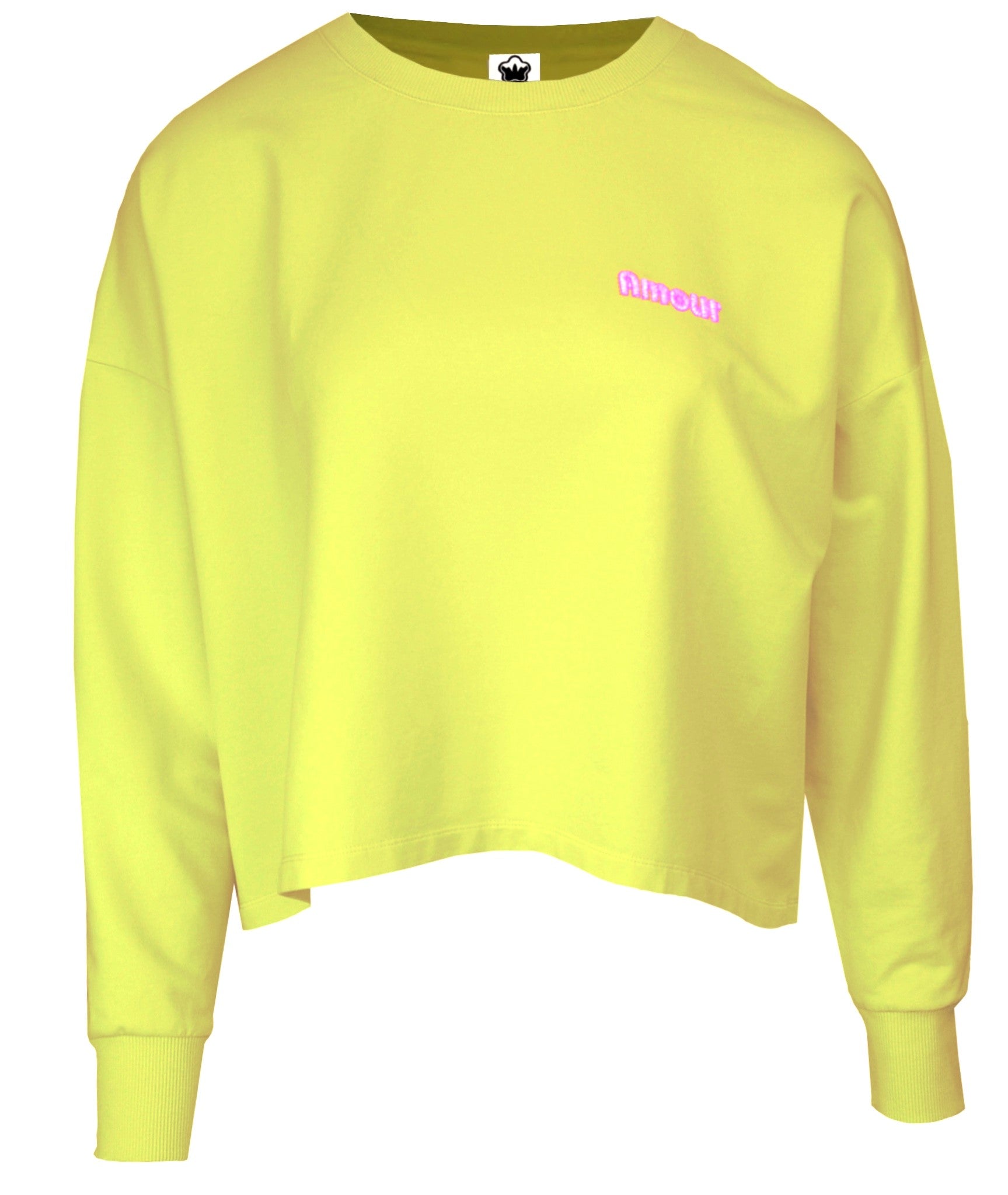 kastiges, kurzes Sweatshirt limoncello