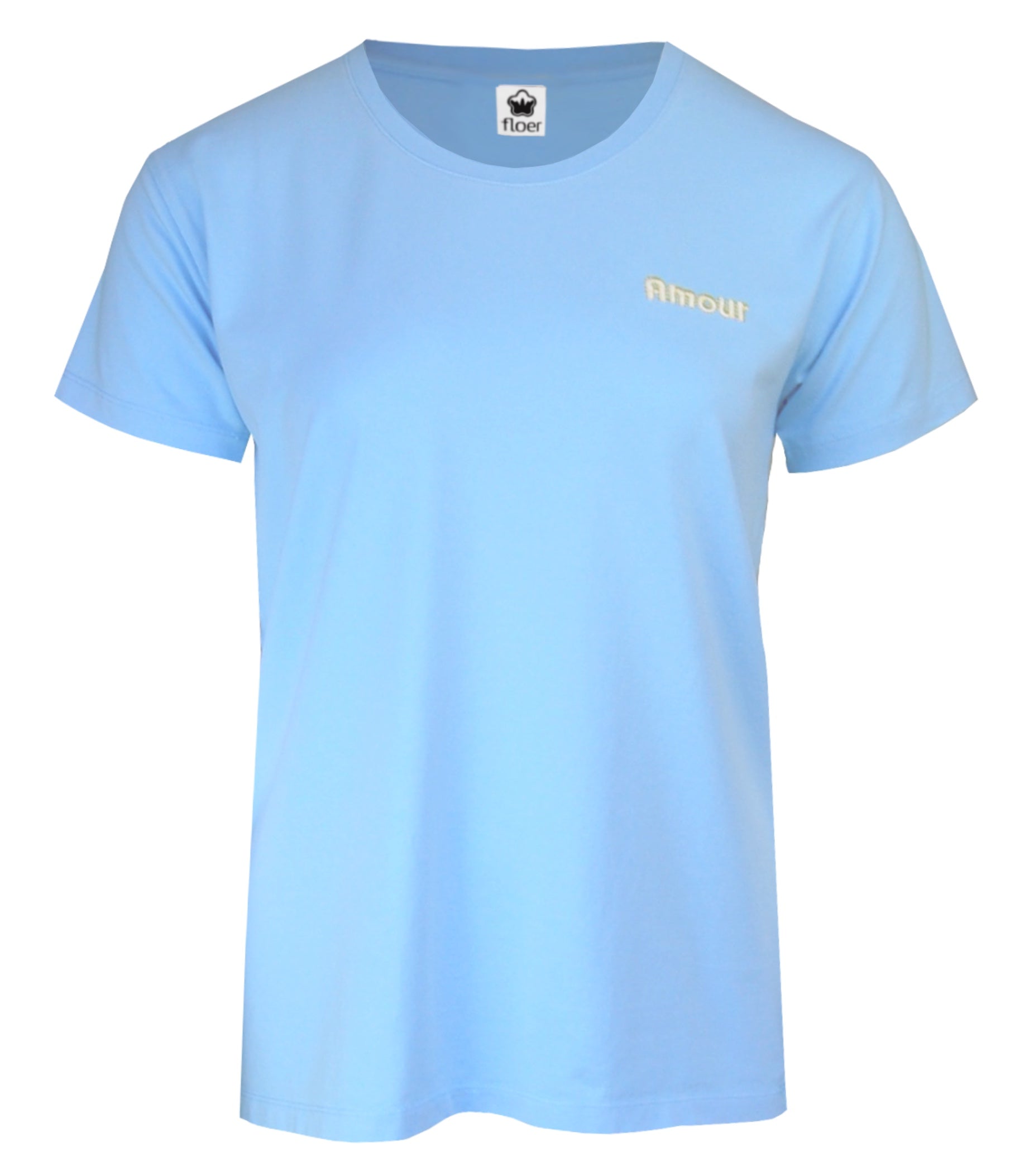 T-Shirt Kurzarm mit Amourstickerei Bluish