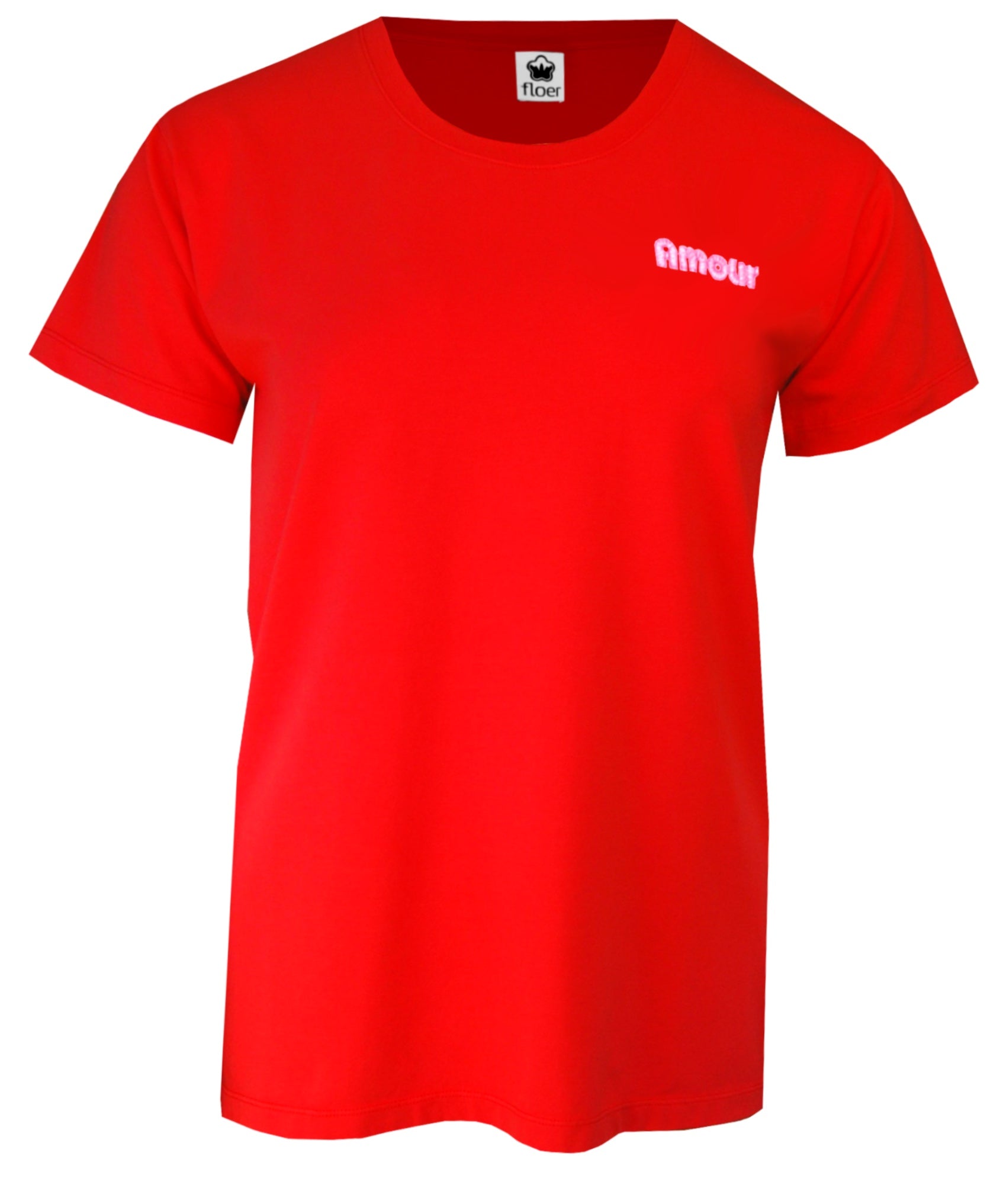 T-Shirt Kurzarm mit Amourstickerei grenadine