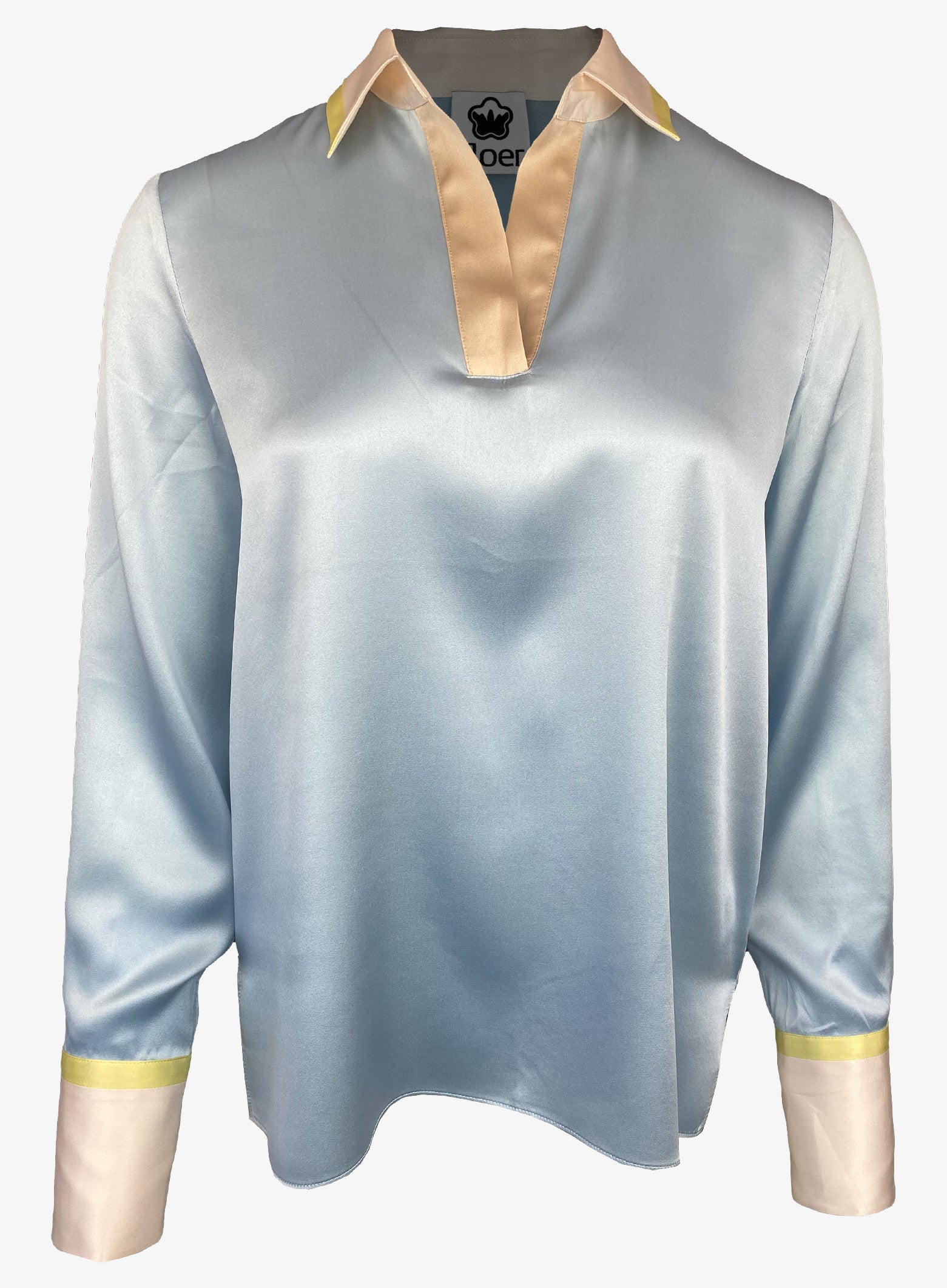 SEIDENBLUSE MEG mit Poloausschnitt