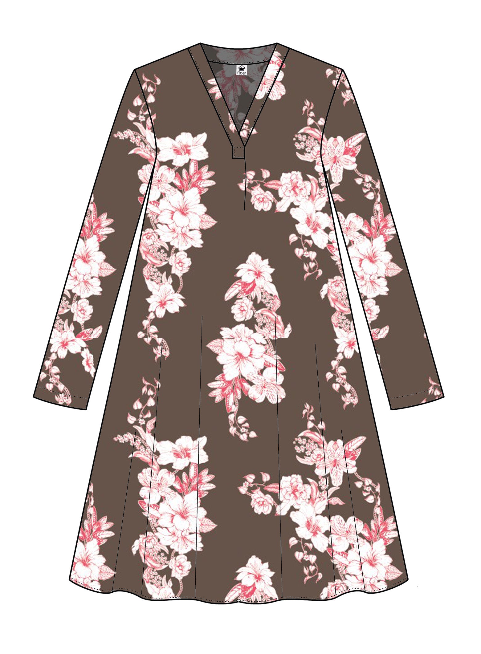 Seidenkleid mit Blumenmuster