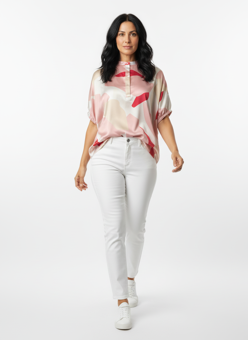 Seidenblusenshirt SOL one size Stripe melange Print