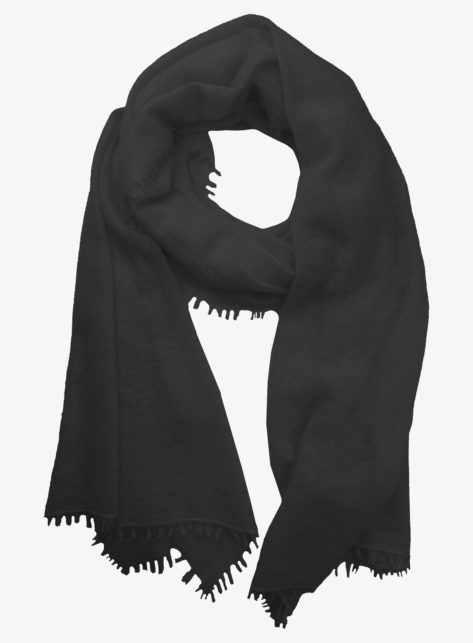 Handgefertigter Cashmere Schal black