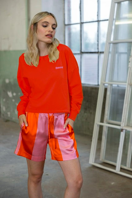 kastiges, kurzes Sweatshirt grenadine