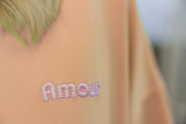 kastiges, kurzes Sweatshirt coral