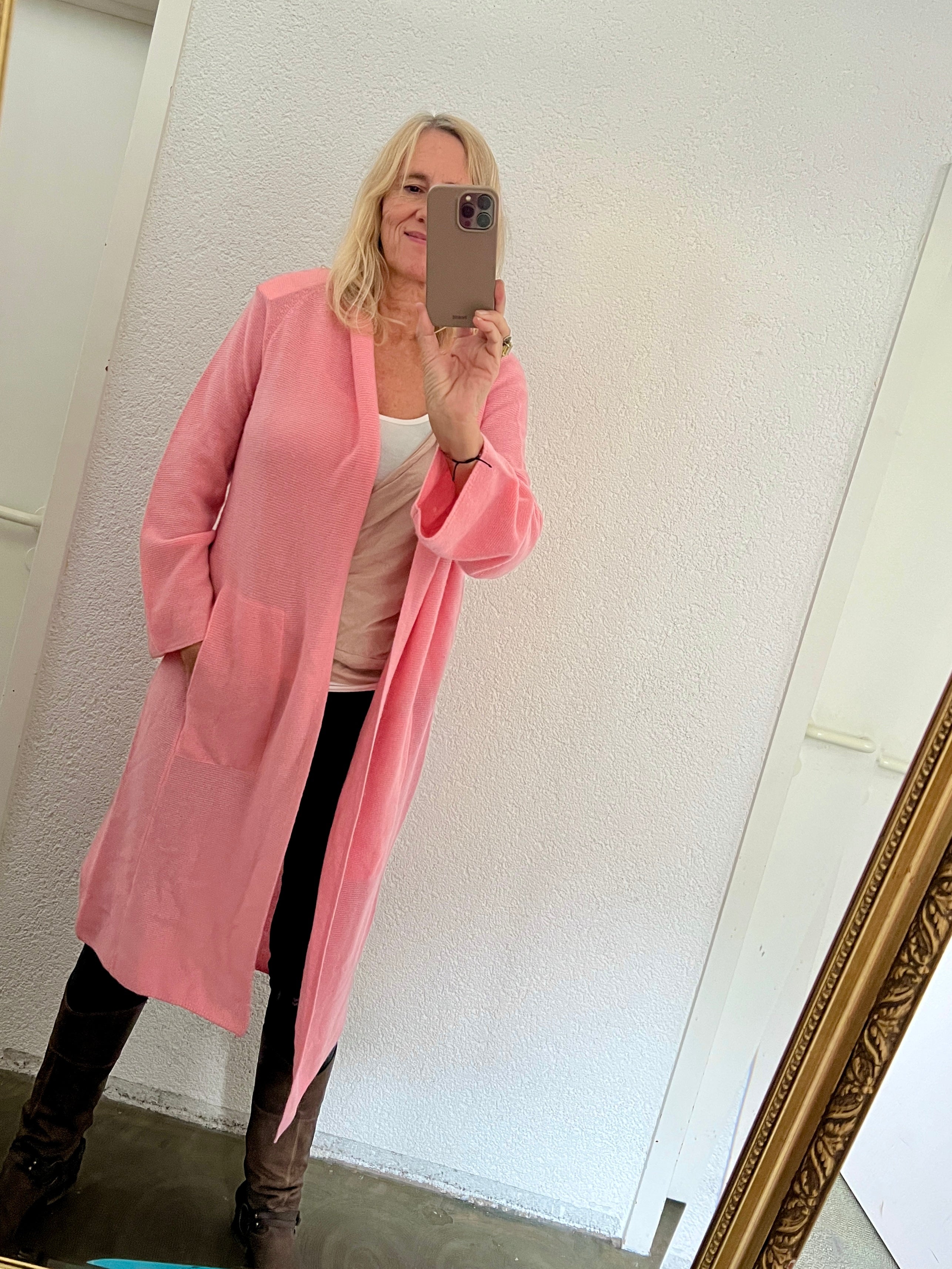 Long Cardigan Cashmere - candy