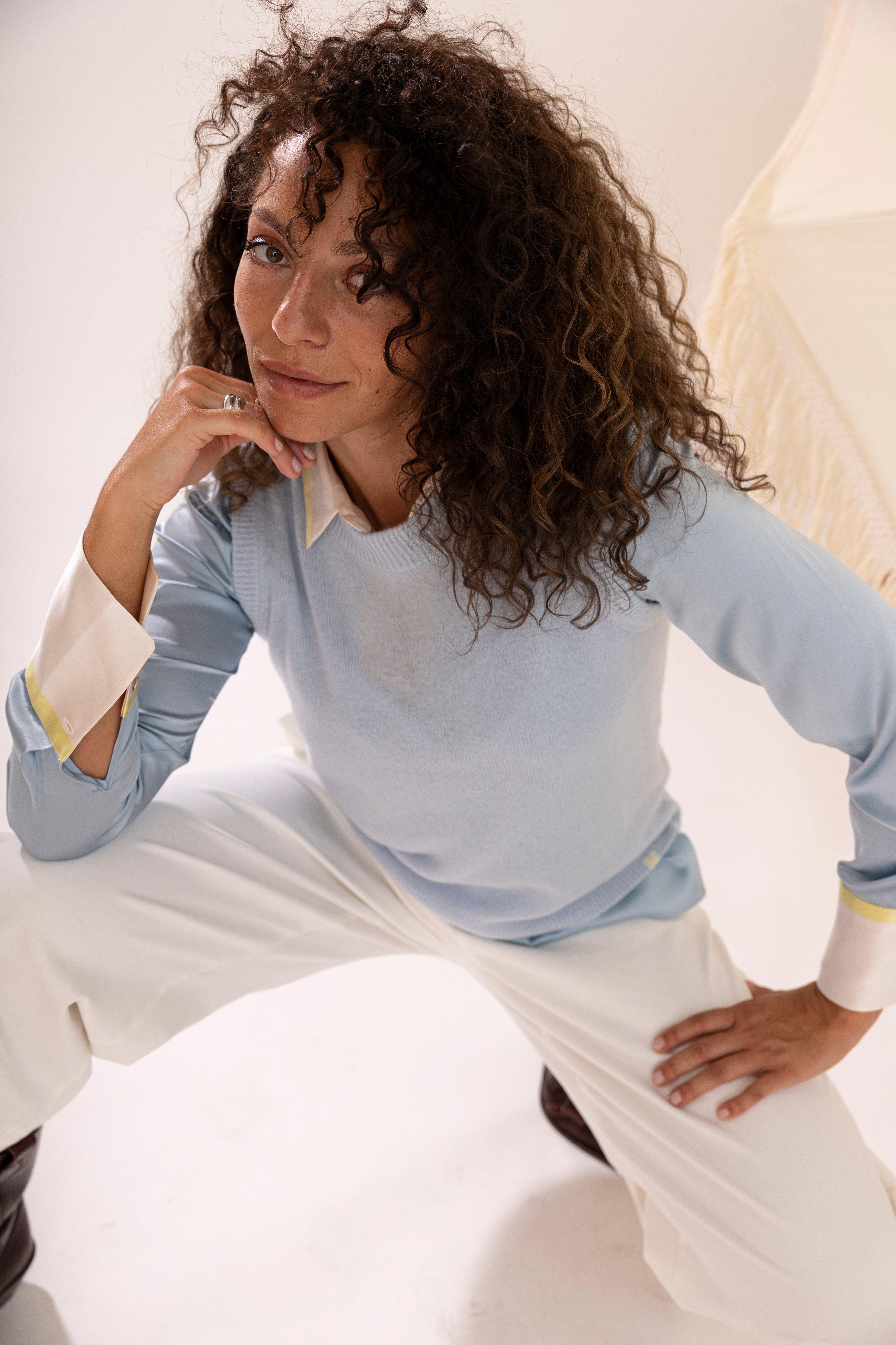 Seidenbluse MEG mit Poloausschnitt