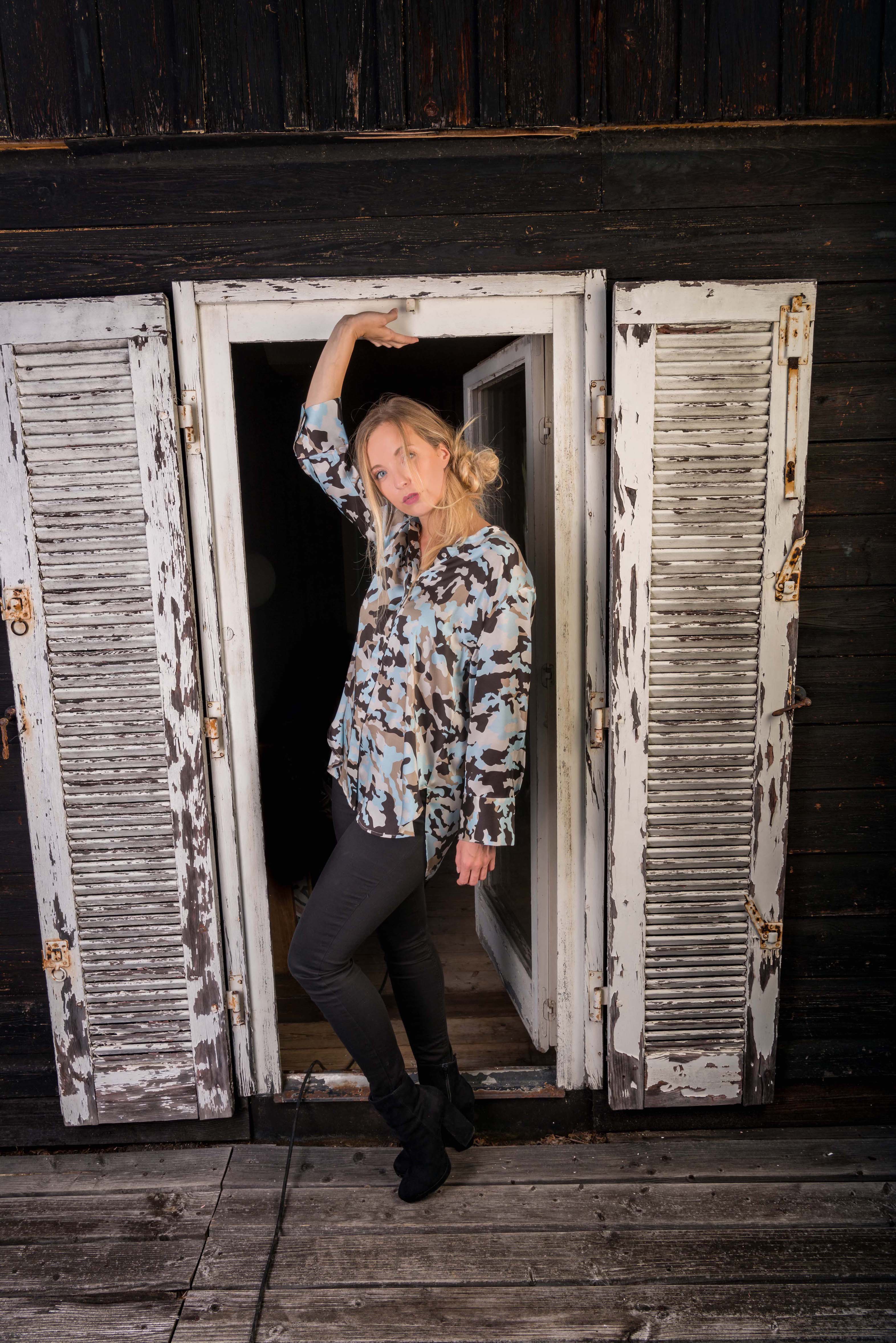 Blusenshirt Seide - Camoprint