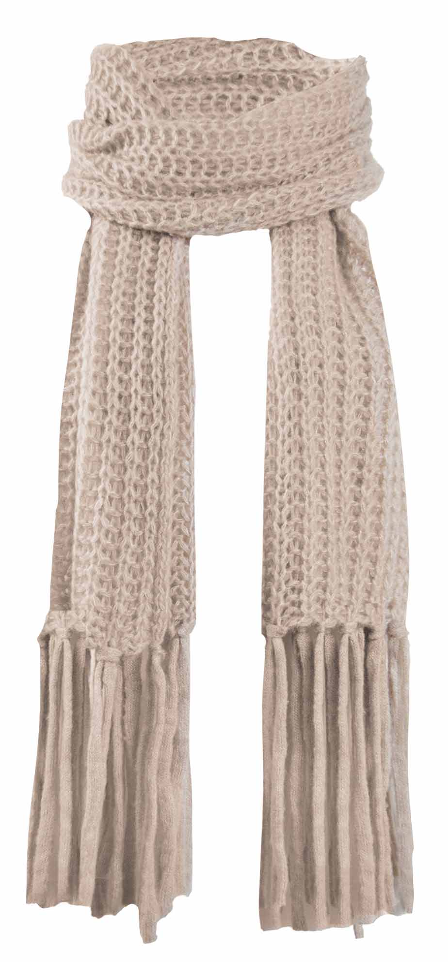 Fransenschal aus Cashmere-Seidenmischung - chai