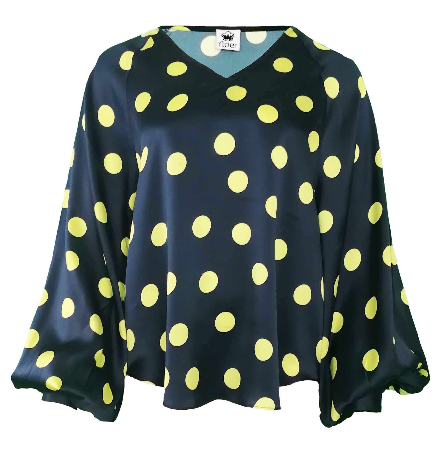 Seidenshirt - Punkteprint mariner