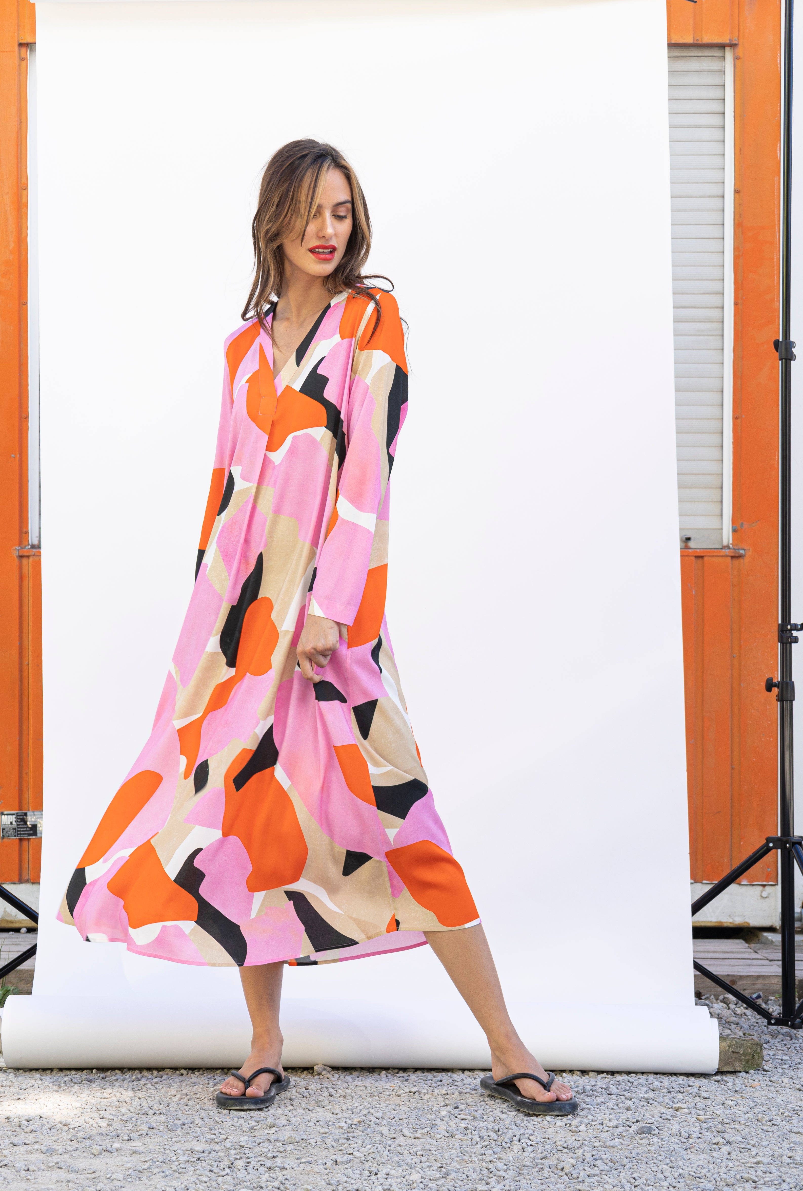 Schwingendes Kleid - Melange Print