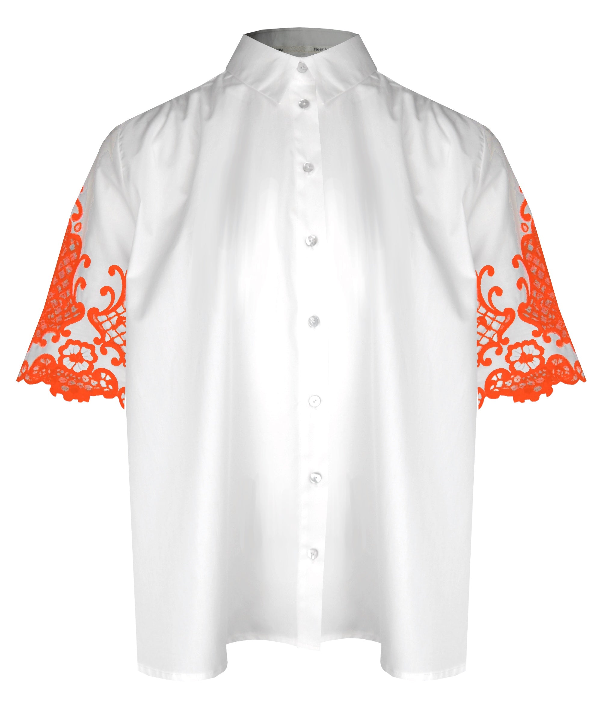 Baumwollbuse mit besonderem Spitzeneinsatz am Ärmel