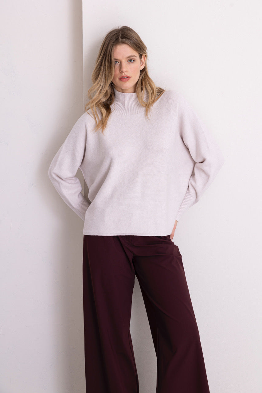 Lässiger Boxy Turtleneck chalk