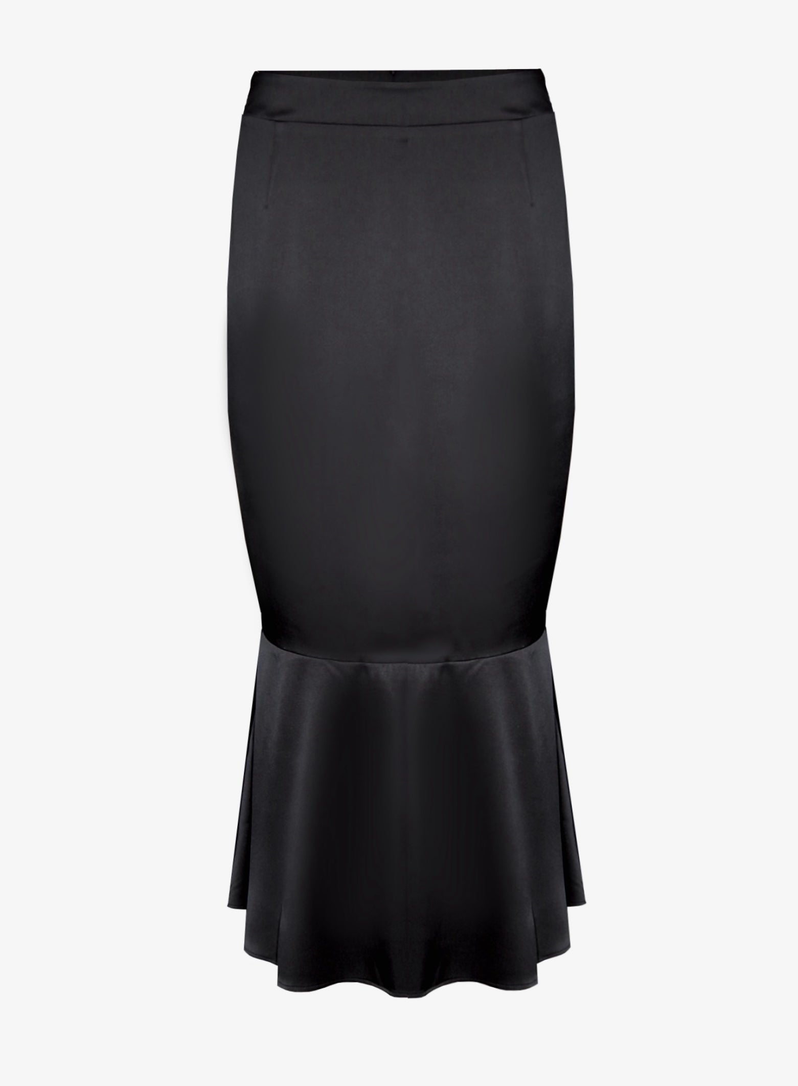 Seidenrock mit Volant am Saum, black