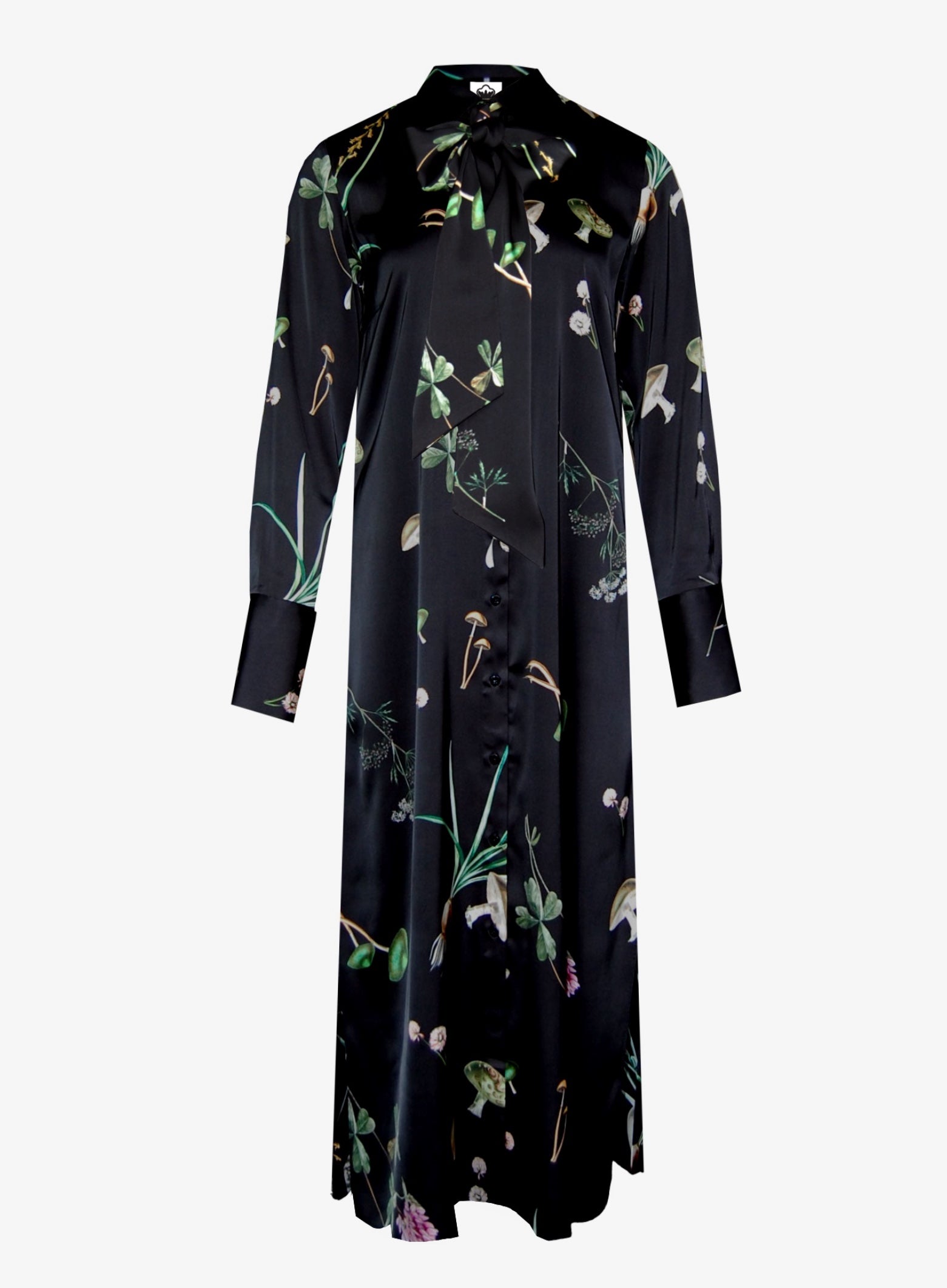 Hemdblusenkleid Viskosesatin mit Stretch