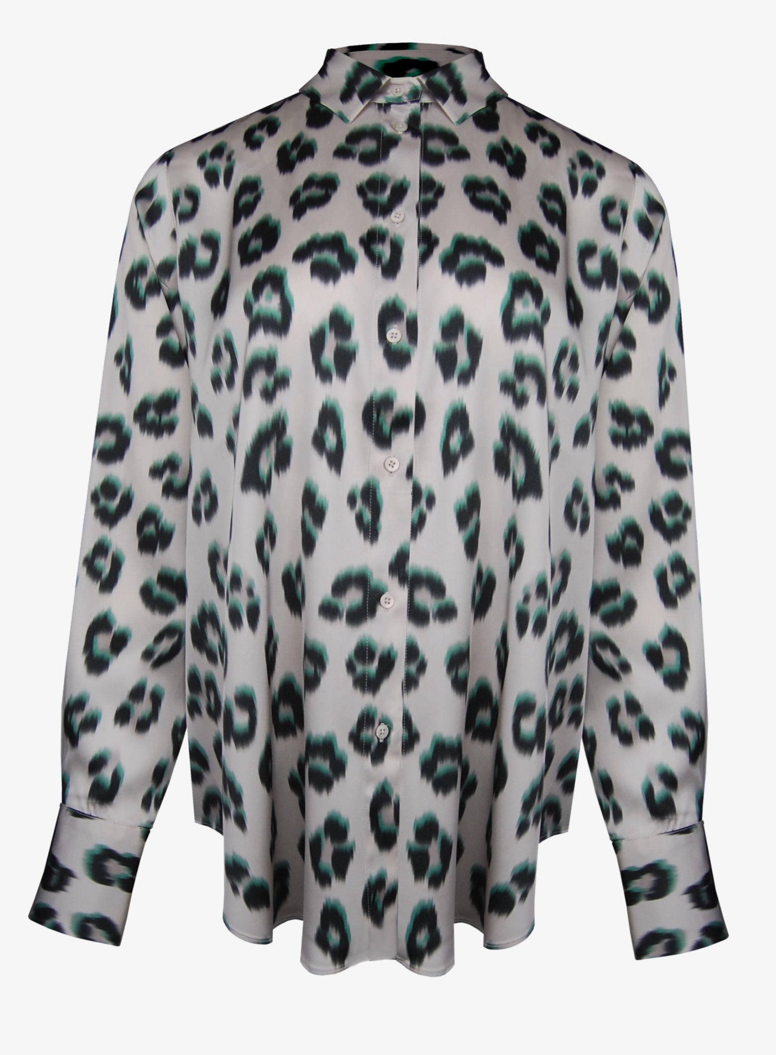 Leobluse mit grün, Viskosesatin