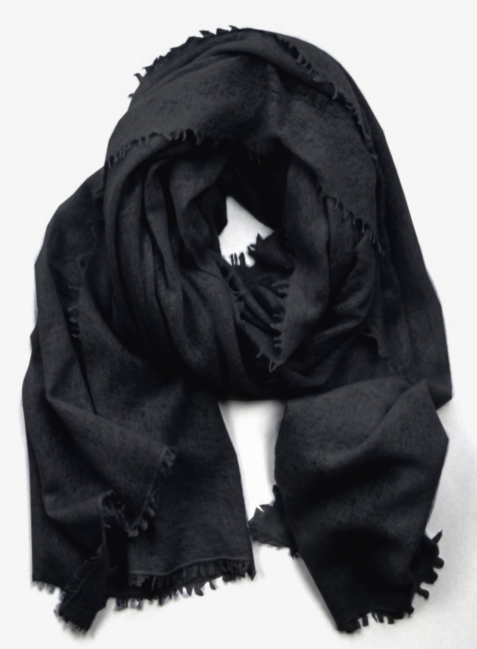 Handgefertigter Kaschmir Schal black