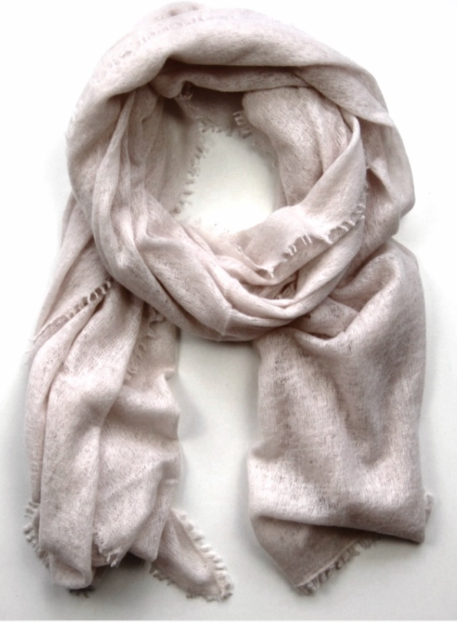 Handgefertigter Kaschmir Schal chalk