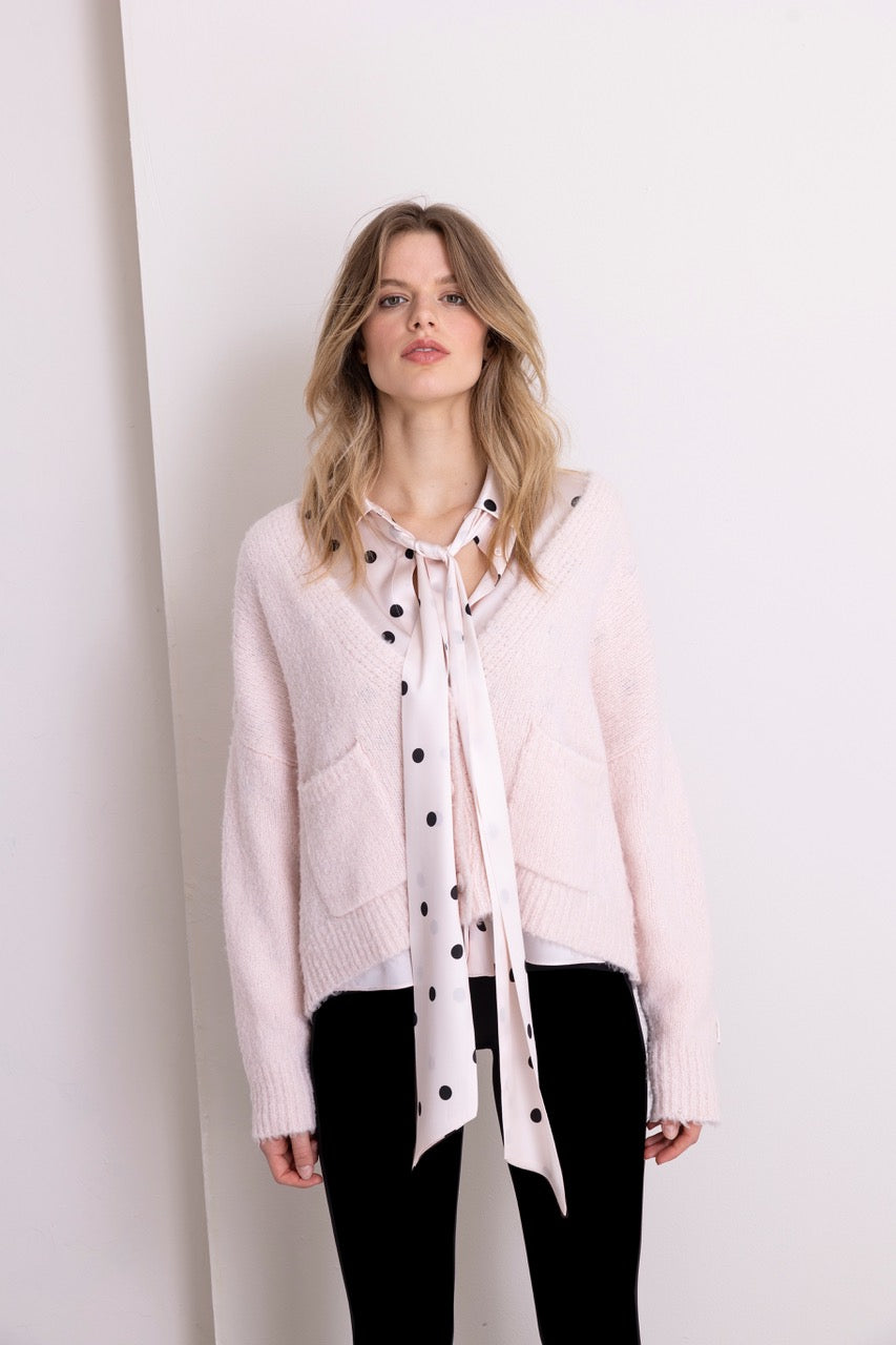 Lässiger Cardigan mit Cashmere, offwhite