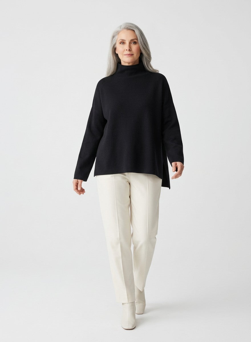 Lässiger Pullover Turtle Neck black