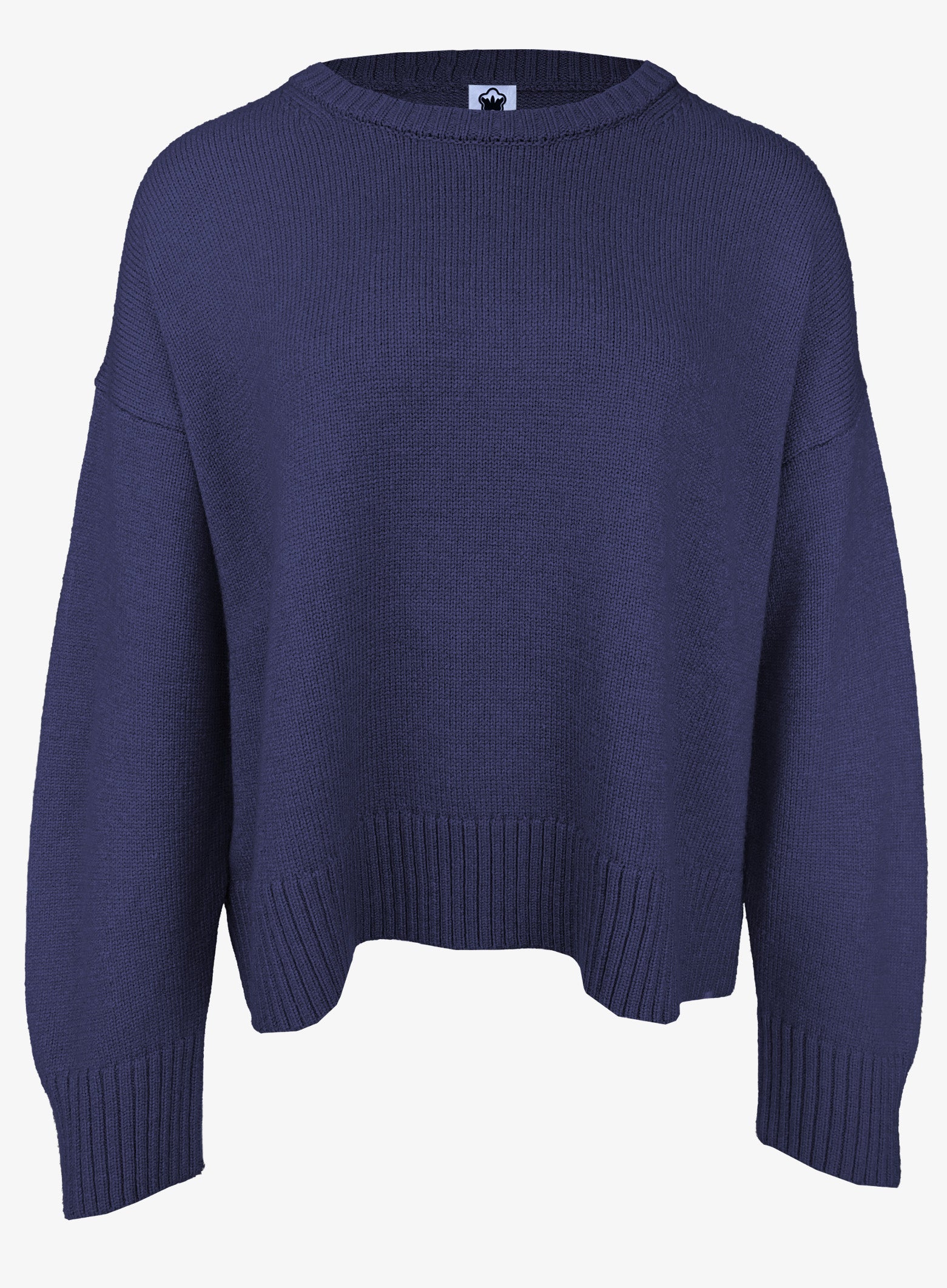Lässiger Rundhalspullover in weicher Viskose in Navy