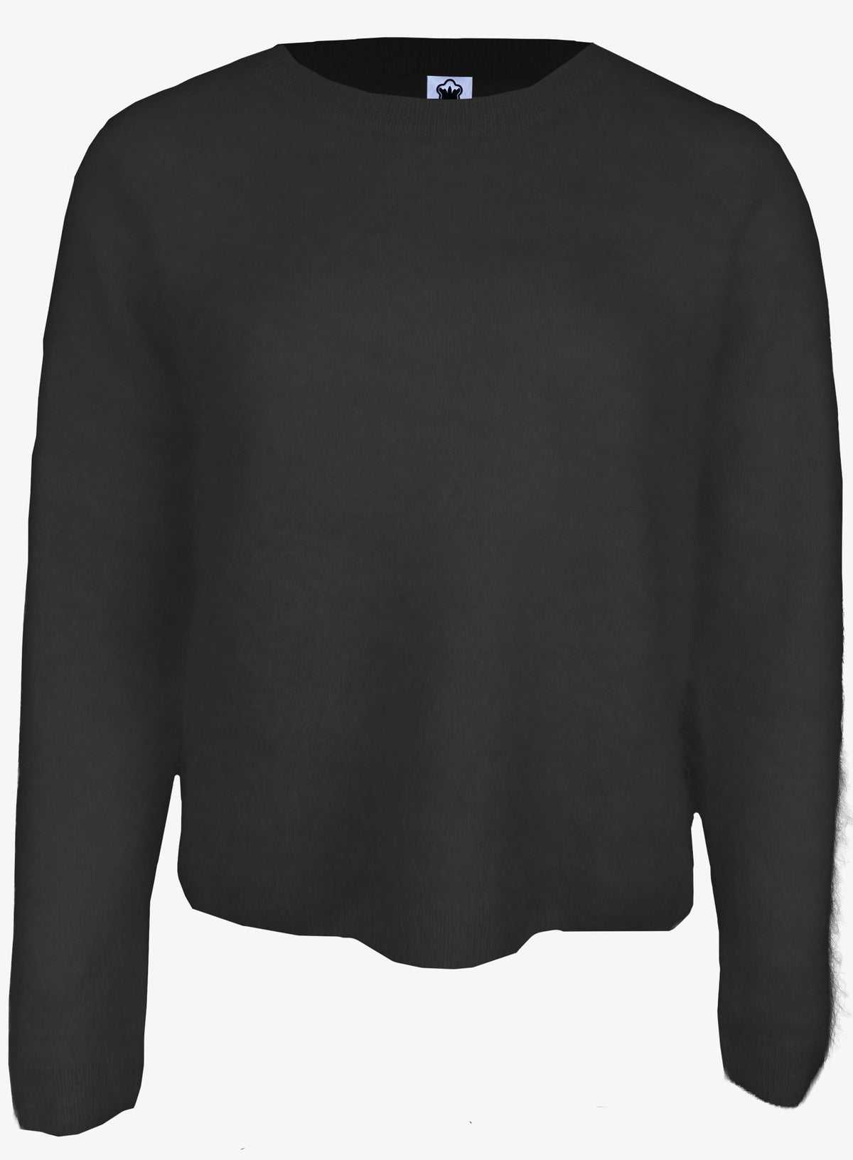 Pullover Boxy-Fit Rundhals - brushed black