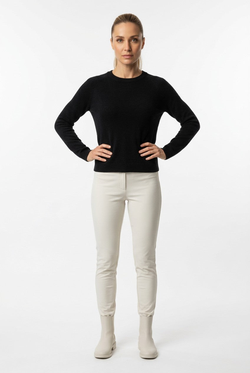 Pullover Boxy-Fit Rundhals - brushed black
