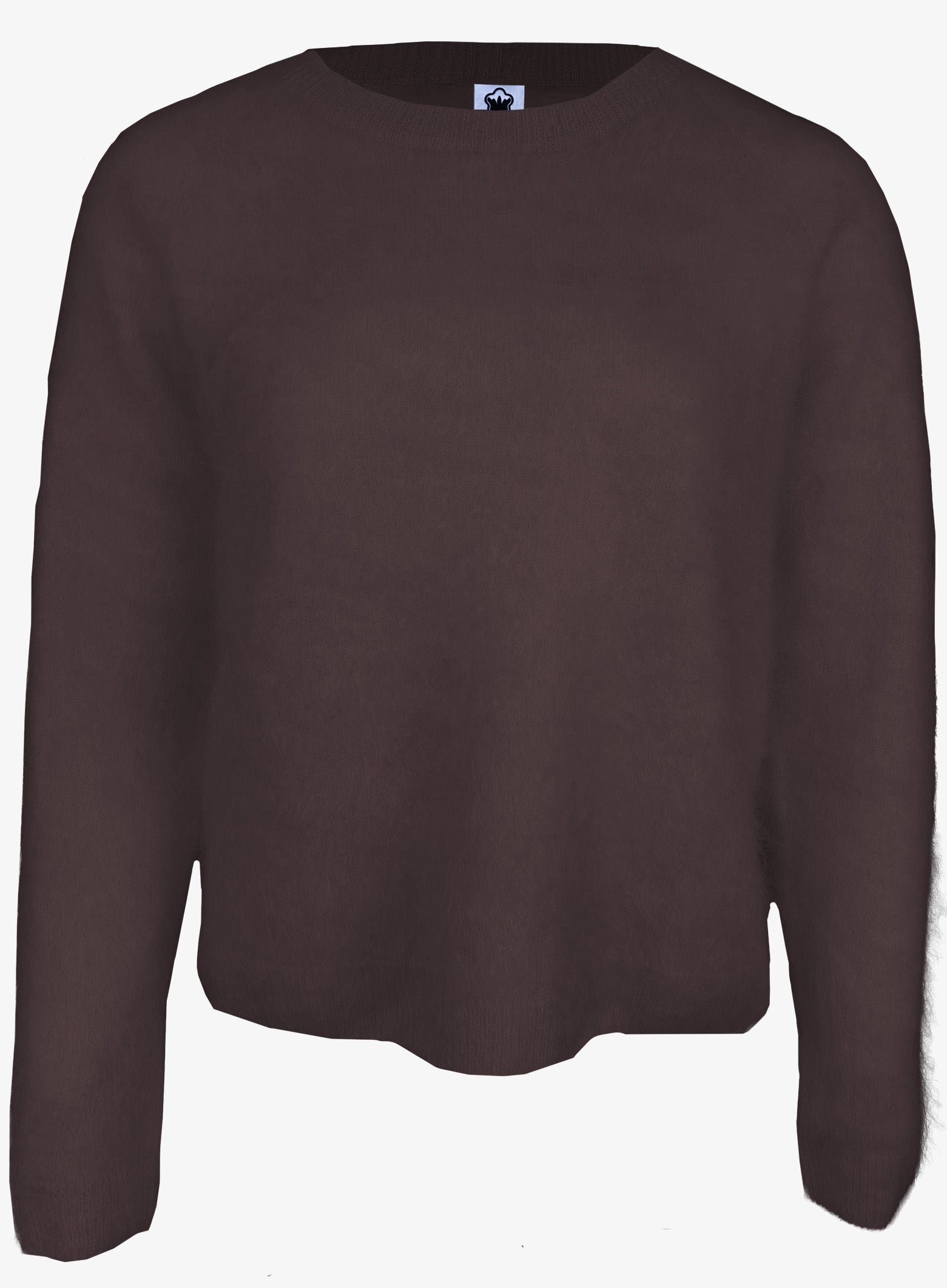Pullover Boxy-Fit Rundhals - brushed schoko