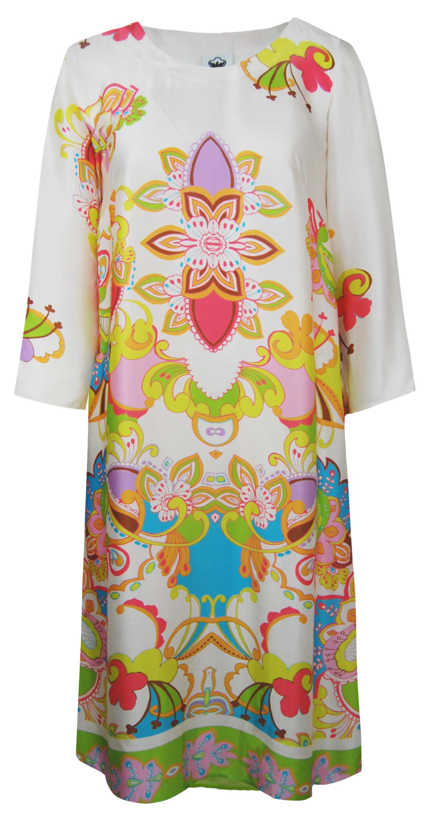 Kleid mit V-Ausschnitt - floraler Print