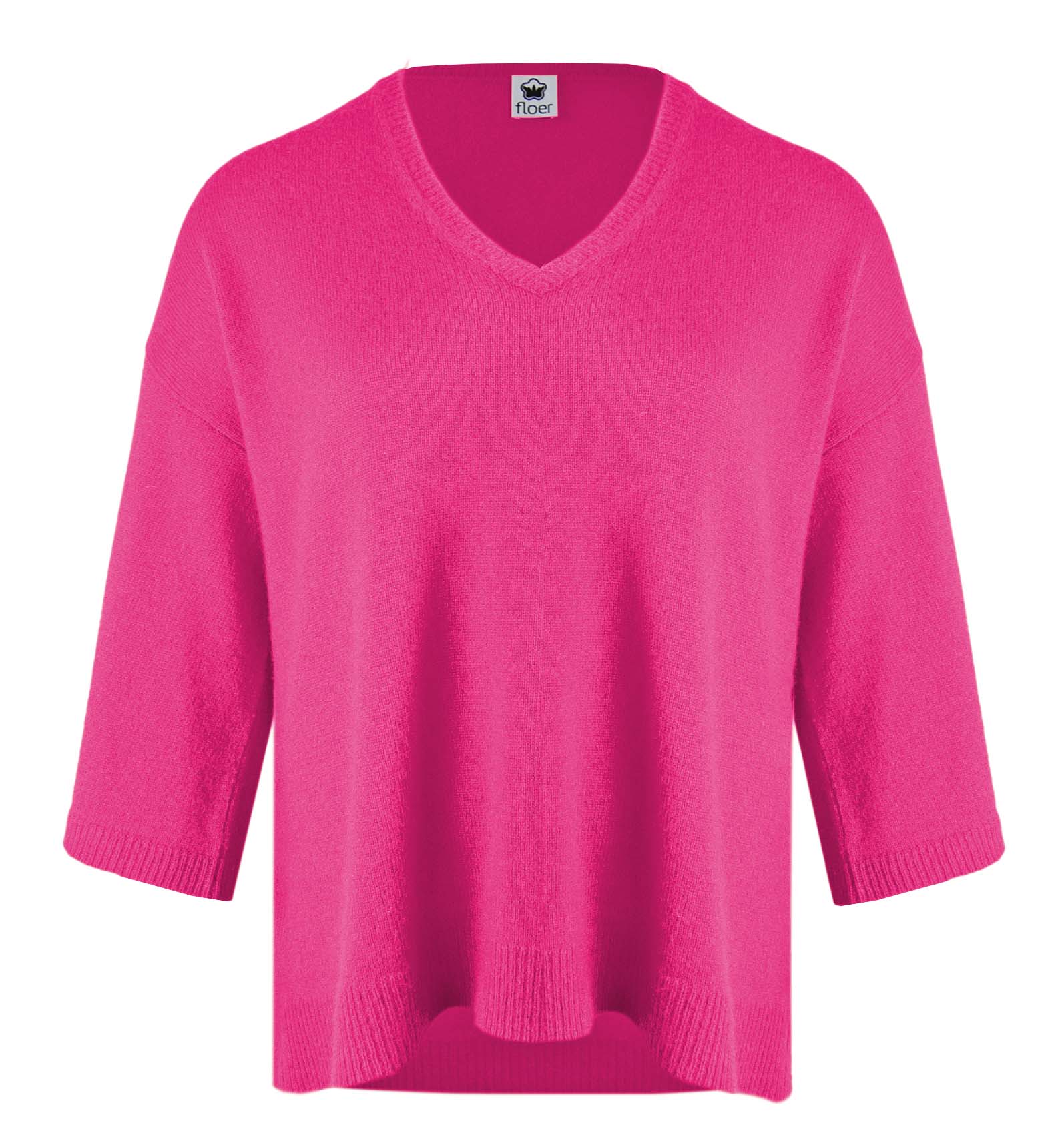 Cashmere Pullover 3/4 Arm - pomegranate