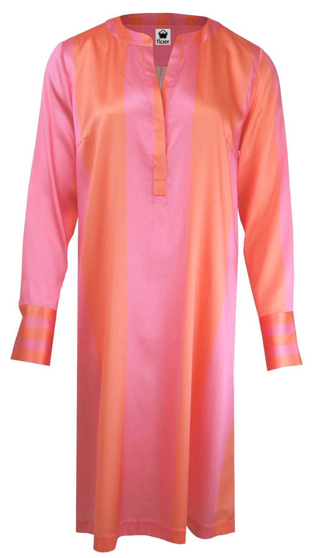 Seidenkleid mit Streifenprint