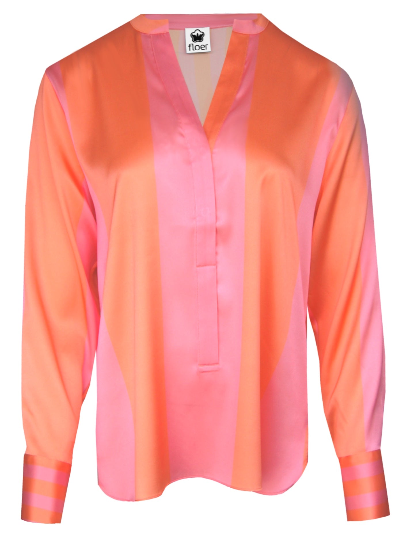 Seidenbluse mit Streifenprint