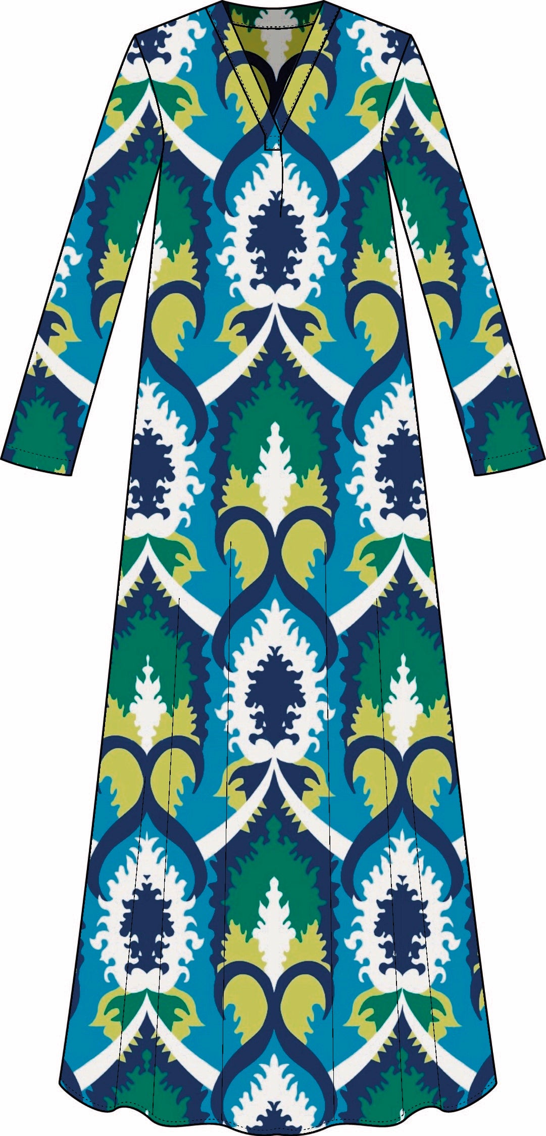 Maxikleid Ornamentprint