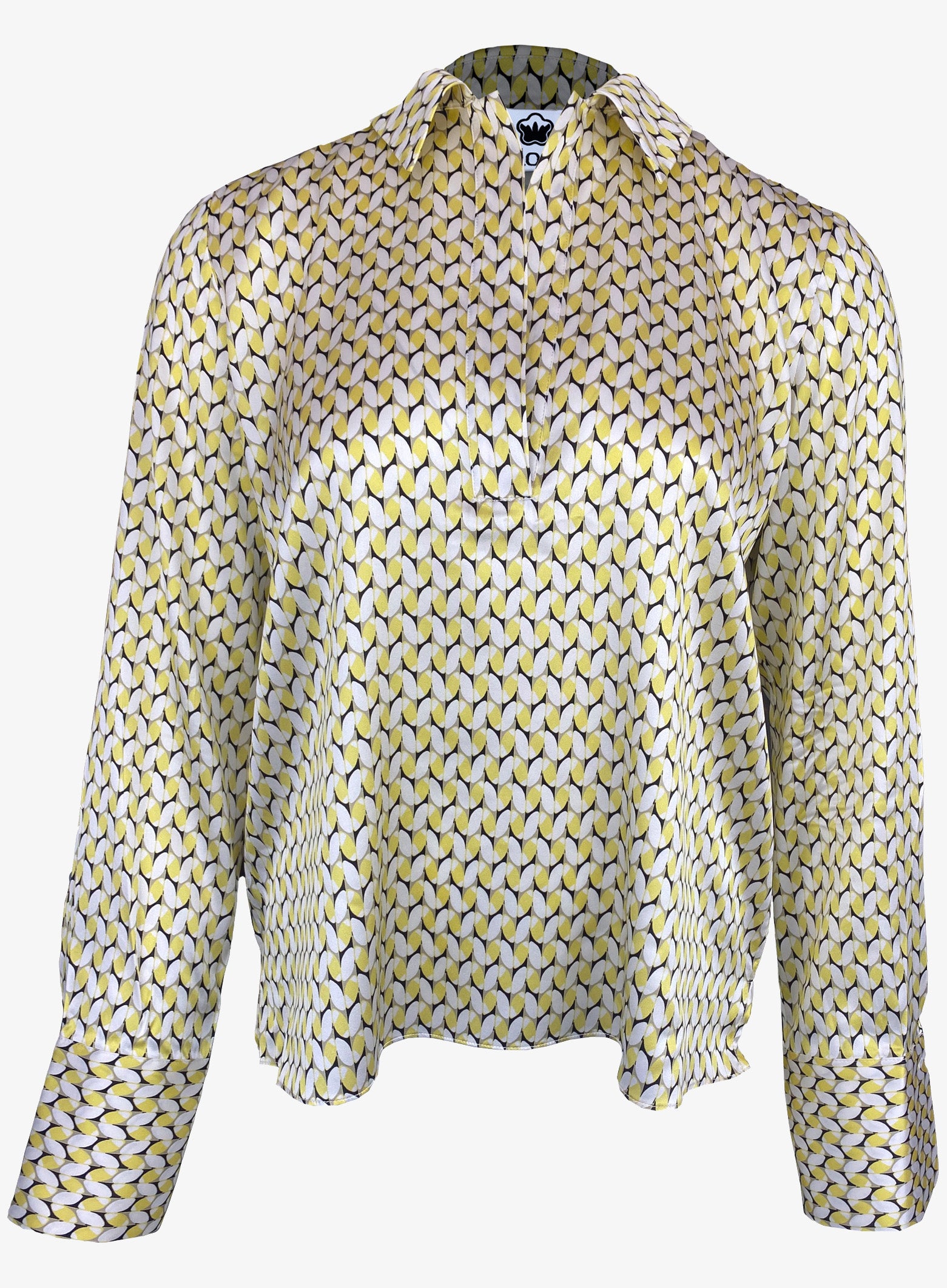 Seidenbluse MEG mit Poloausschnitt