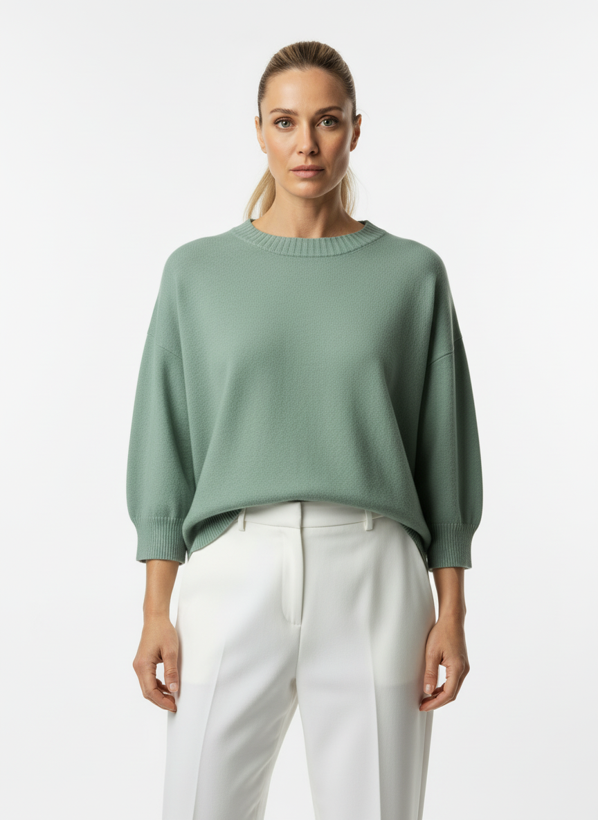 Lässiger Boxy Pullover one size dusty olive